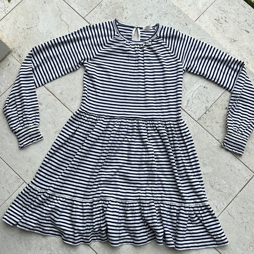 NWOT Crewcuts navy blue and white dress